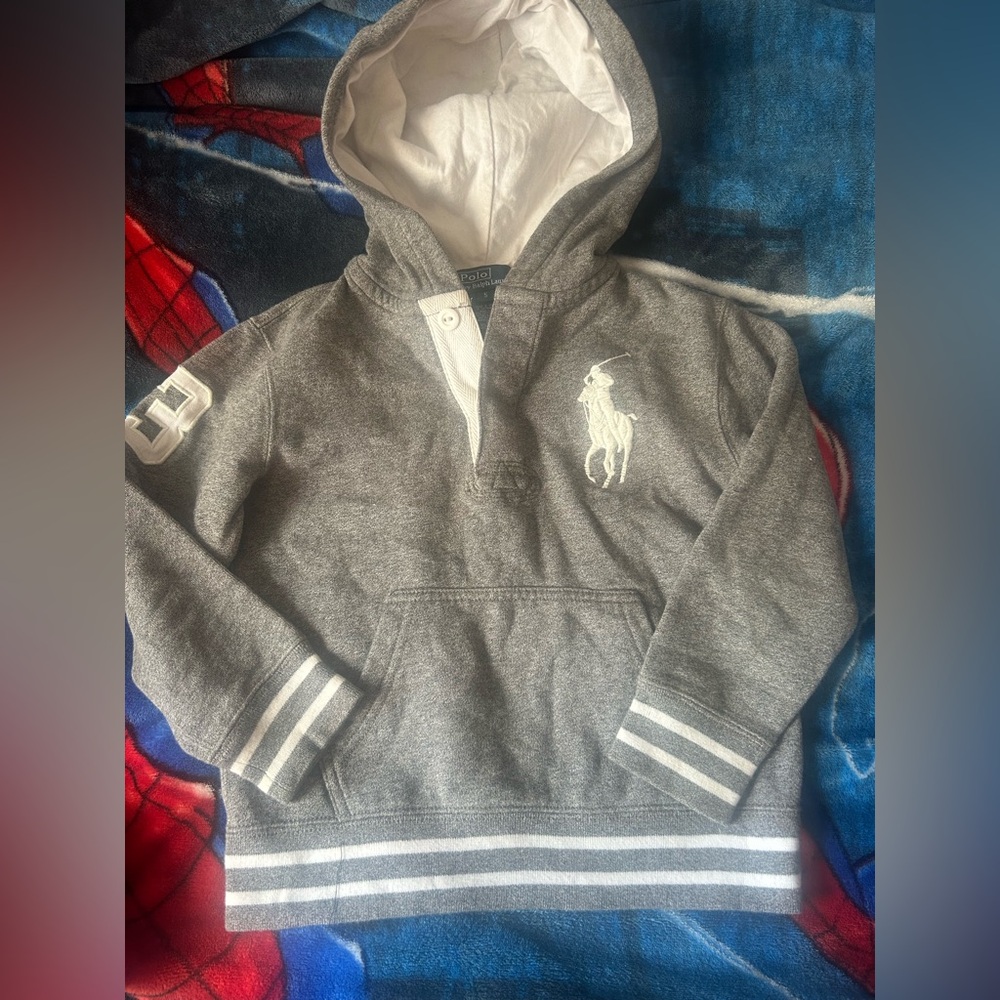 Polo Ralph Lauren  Big pony hoodie sz 5t grey good condition